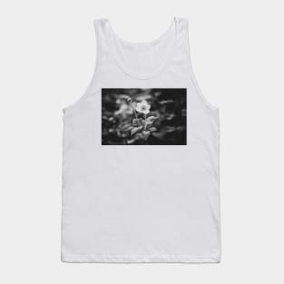 Black and White Japanese Anemone Flower Tank Top